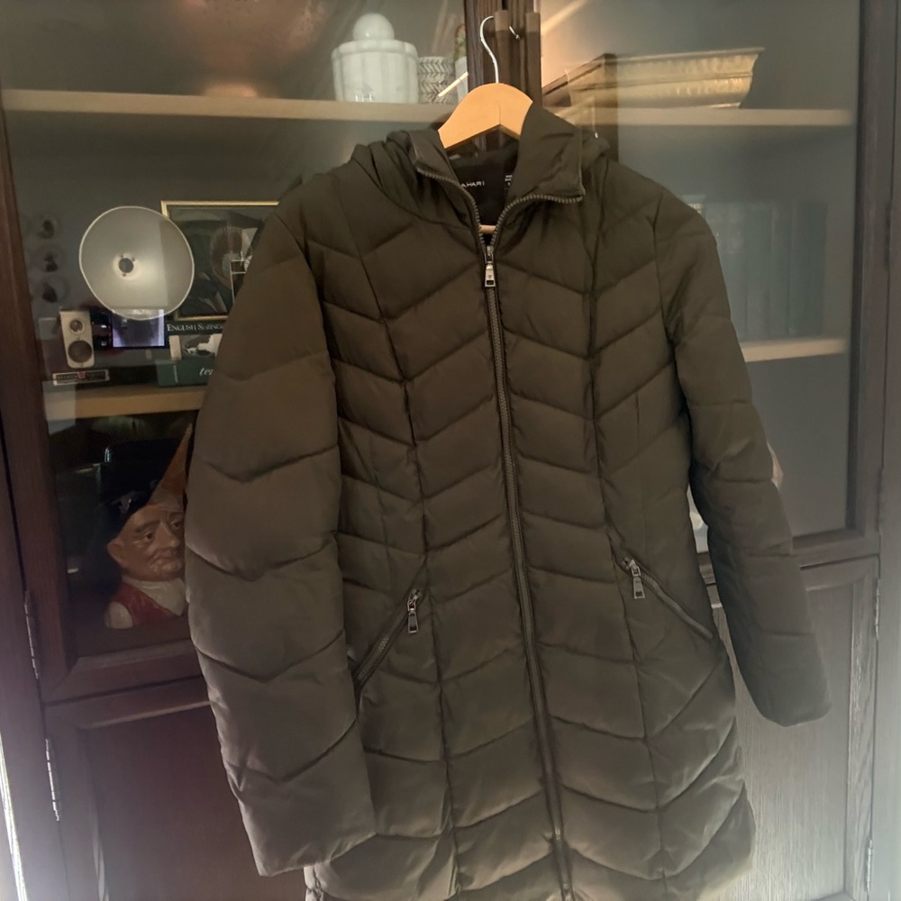 Tahari Women's Puffer Jacket - Dark Green women’s small